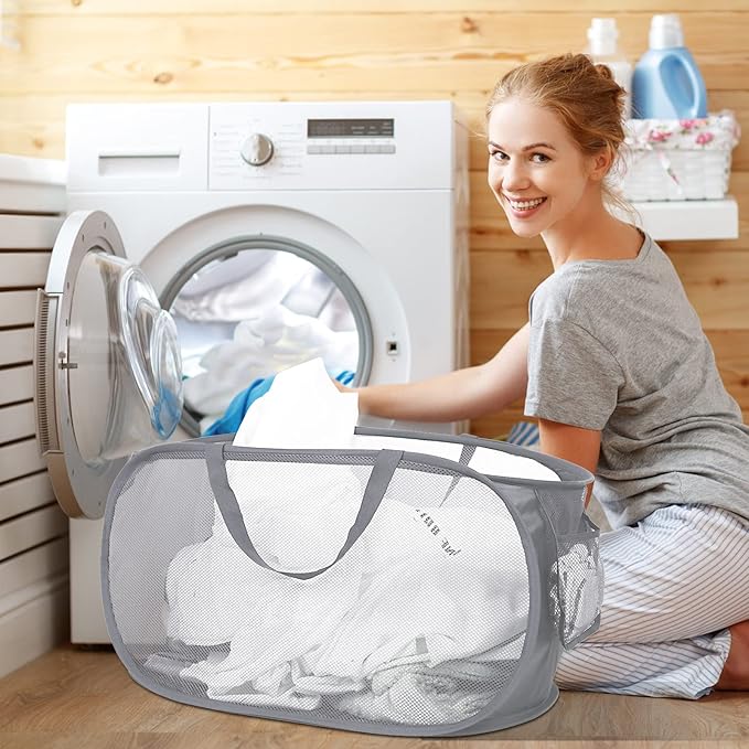 4 Pack Foldable Laundry Basket Hamper, Collapsible Laundry Baskets