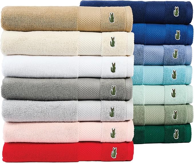 Lacoste Heritage 100% Supima Cotton Tub Mat, Surf Blue, Premium Super Soft Bath