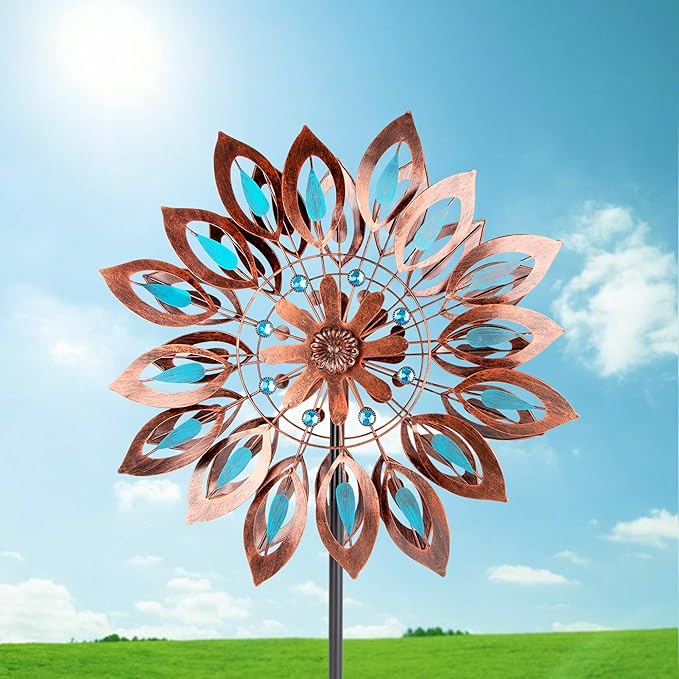 Wind Spinners for Outdoor Yard Decor, 360 Degrees Swivel Large Outdoor Metal Wind Spinner, 76" Wind Sculptures Garden Decor for Patio Lawn Yard