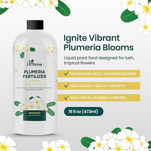 16oz Plumeria Fertilizer - Makes 16 Gallons of Liquid Plant Food for Plumeria Plants Live, Tropical Plant Fertilizer for Vibrant Flowers, Glossy Leaves, and Strong Roots - Nutrient-Rich Flower Food