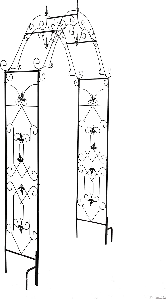 Steel Garden Arch, 8'1" High x 4'2" Wide, Garden Arbor for Various Climbing Plant, Outdoor Garden Lawn Backyard