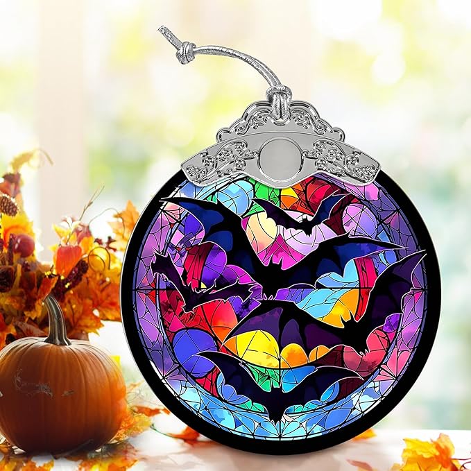 Bat Hanging Ornament Glass Ornament - Christmas & Halloween Decoration - Keepsake Gift