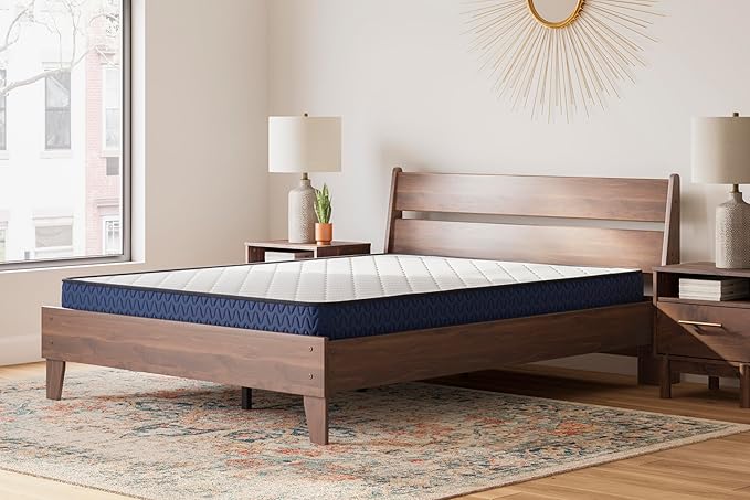 Signature Design by Ashley King Size Medium Firm 6 Inch Memory Foam Mattress with Breathable Quilted Cover, Fiberglass Free, Mattress in A Box