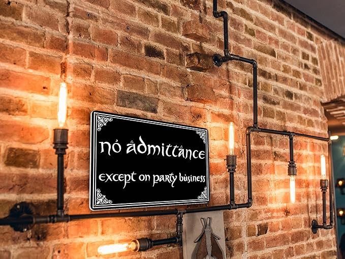 No Admittance Except on Party Business Door Sign Halloween Decor Funny Gothic Home Decor Man Cave Home Kitchen Metal Sign Vintage Tin Sign 12x8 Inch