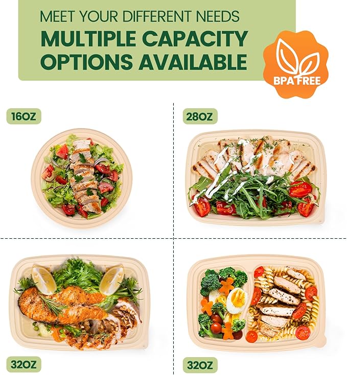 100 Piece Meal Prep Containers