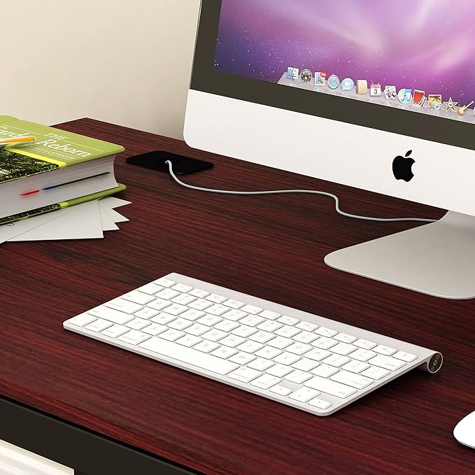 SHW 55-Inch Commercial-Grade Office Computer Desk, Cherry