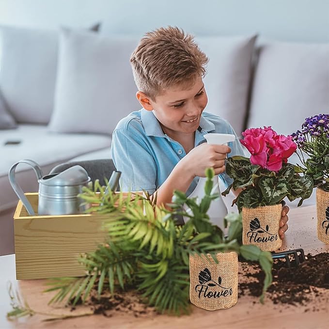 Indoor Starter 4 Kit with Complete Gardening Kit & Wooden Box, Growing into Shasta Daisy, Cornflower, Sunflower, Zinnia