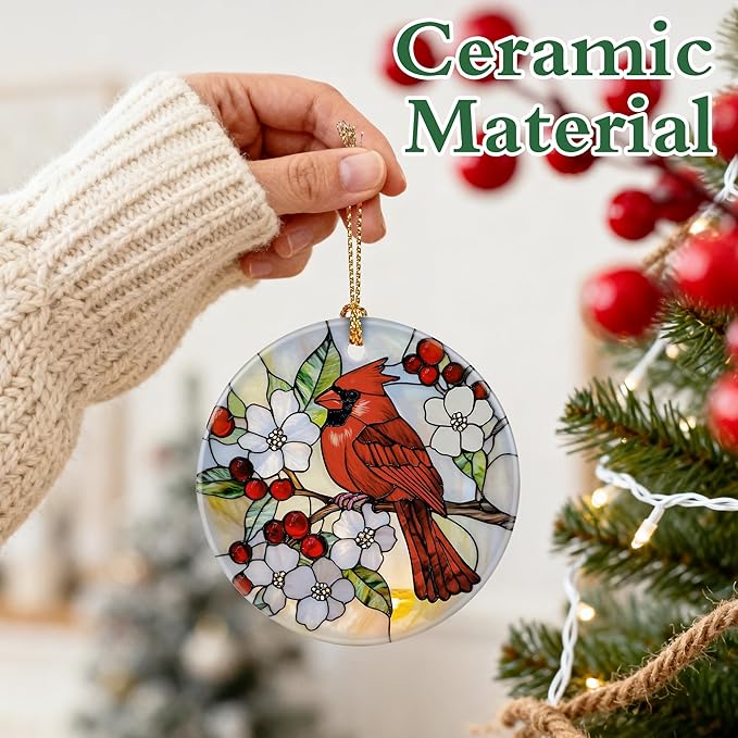 Red Cardinal Ornament | Christmas Ornaments, Christmas Decorations, Hanging Ornaments for Tree, Red Bird Decor Gift | Cardinal Memorial Gifts, Bird Lover Gifts | Gift Exchange Ideas