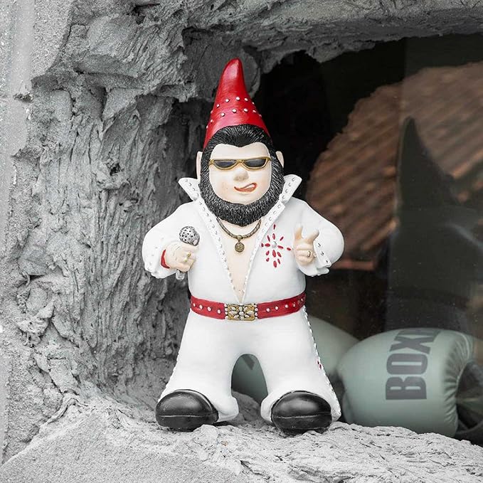 Large Singer Gnome Garden Statue Outdoor Resin Dwarf Figurine Decor Home Decoration Funny Sculpture for Patio Poch Yard Backyard Ornament Housewaiming Unique Gift