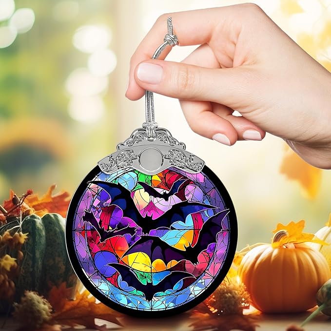 Bat Hanging Ornament Glass Ornament - Christmas & Halloween Decoration - Keepsake Gift