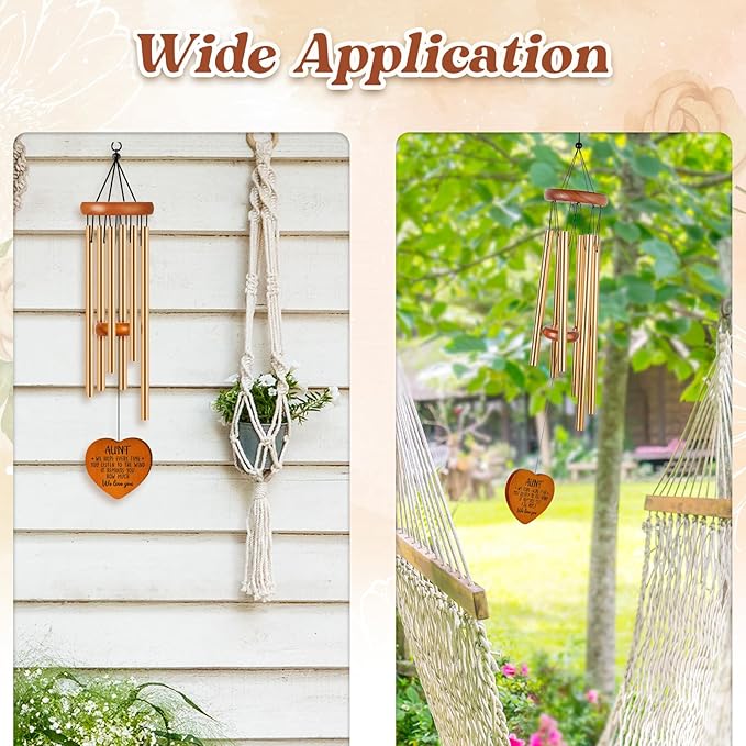 Aunt Gifts for Women, Birthday Gifts for Aunt from Niece Nephew, Unique Aunt Wind Chime Garden Decor, Mothers Day Christmas Thanksgiving