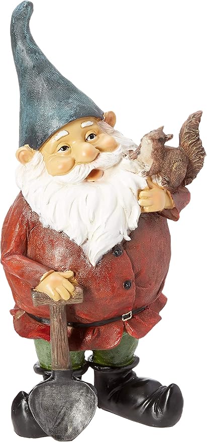 Design Toscano Garden Gnome Statue - Digger The Gnome - Outdoor Garden Gnomes - Funny Lawn Gnome Statues