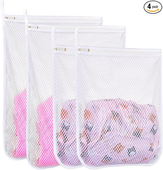 4 pcs Durable Honeycomb Mesh Laundry Bags
