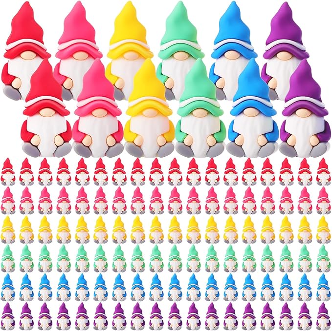 60 Pcs Mini Gnomes Figurines Tiny Fairy Resin Gnomes Statue Garden Bulk for Goody Bag Stuffers Filler Party Favors Gifts Decor Dwarf Statues Garden Dollhouse Micro Landscape Accessories
