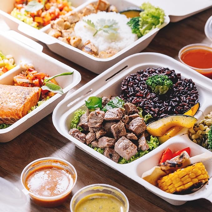 Freshware Compostable Clamshell Food Containers