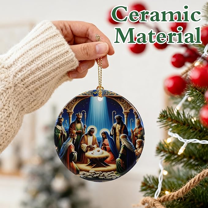 Nativity Scene Ornament | Christmas Ornaments, Christmas Tree Decorations, Holiday Hanging Decor, Christian Decor | Religious Gifts, Christian Gifts | Gift Exchange Ideas