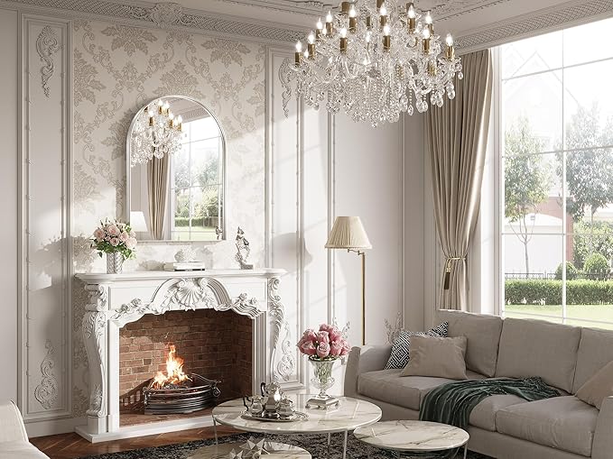 Brightify Arched Mirror, Arched Wall Mirror, 30 x 40 Inch Silver Arch Mirror, Metal Frame Silver Bathroom Mirror, Arched Top Bathroom Vanity Mirror for Living Room Bedroom Mantel Entryway Hallways