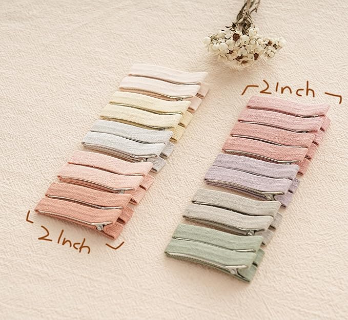 Hair Clips for Girls Women,Assorted 20Pcs 2" Solid Colors Hair Accessories for All Age Girls Toddler Kids,Fully Lined Alligator Clips Handmade Barrettes