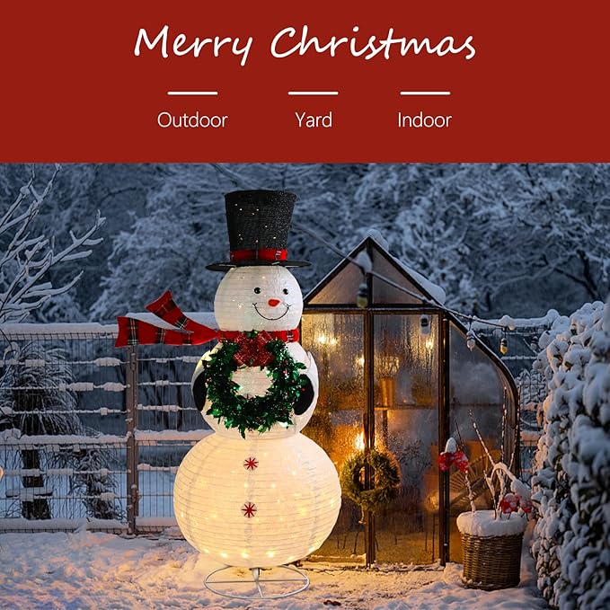 Taman 6ft Christmas Lighted Snowman Decorations Lighted Up Outdoor Lighted Holiday Displays Gift for Christmas Garden Party Yard Porch Decor