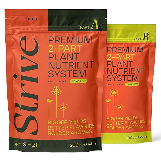 Strive Fertilizer Starter Kit Combo - Veg + Bloom General Hydroponic Nutrients - Indoor, Outdoor and Soil Growing Plant Food - Booster for Vegetables, Succulents, Flowers (Trial Combo 300 Grams)