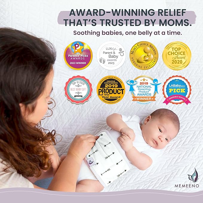 MEMEENO Baby Belly Band for Gas & Colic Relief - Heated Tummy Wrap for Infants, Colic Relief for Newborns