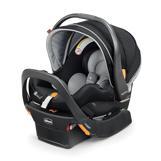Chicco KeyFit Max Zip ClearTex Infant Car Seat and Base, Rear-Facing Seat for Infants 4-30 lbs., Infant Head and Body Support, Compatible with Chicco Strollers, Baby Travel Gear, Apex/Black