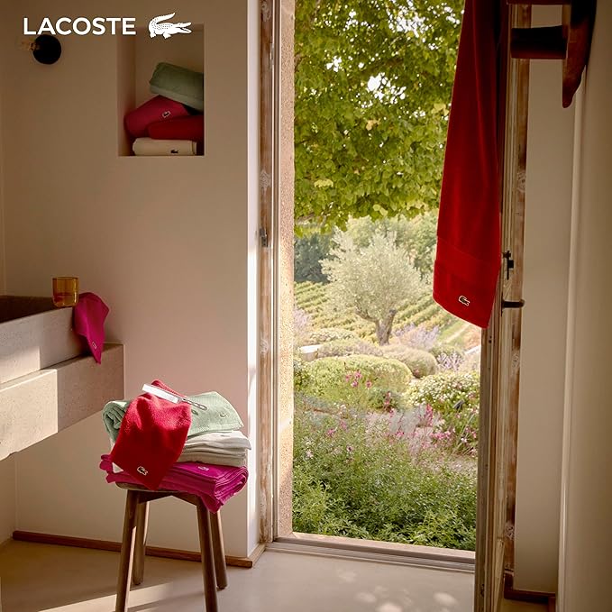 Lacoste Heritage 100% Supima Cotton Hand Towel, Premium Super Soft Bath Towel