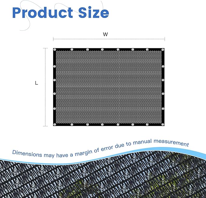 50% Shade Cloth for Garden, Customizing Outdoor Sun Shade Netting with Reinforced Grommets, Pergola Shade Cover Mesh Tarp for Plants Patio Greenhouse Chicken Coop, 15x18 FT, Black