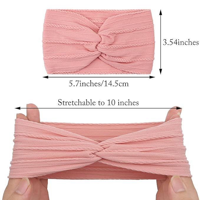 15 Pack Baby Girls Headbands 6Inch Headbands Soft Elastic Nylon Hairbands Hair Accessories for Newborns Infants Toddlers