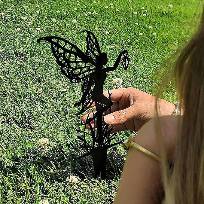 Garden Decoration Fairy Metal Flower Fairy 3-Piece Set Suitable for Yard, Flower Pot, Lawn, Flower Bed Decoration Gifts
