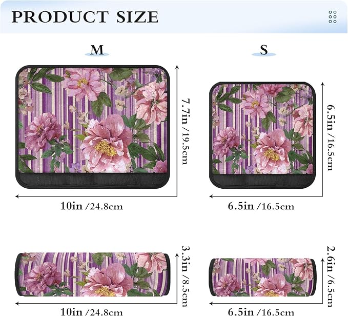 2 Pack Seatbelt Covers Seat Belt Cover Pad for Adults Boys Girls Car Seat Strap Covers Pads Cushion Universal Shoulder Strap Pad Protector for Backpack Camera Bag 10x7.7Inch Cute Pink Striped Roses