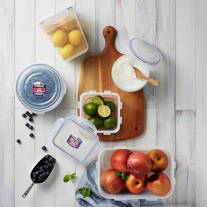 LOCK & LOCK Easy Essentials Food Storage Container Set, 4-Piece -Clear
