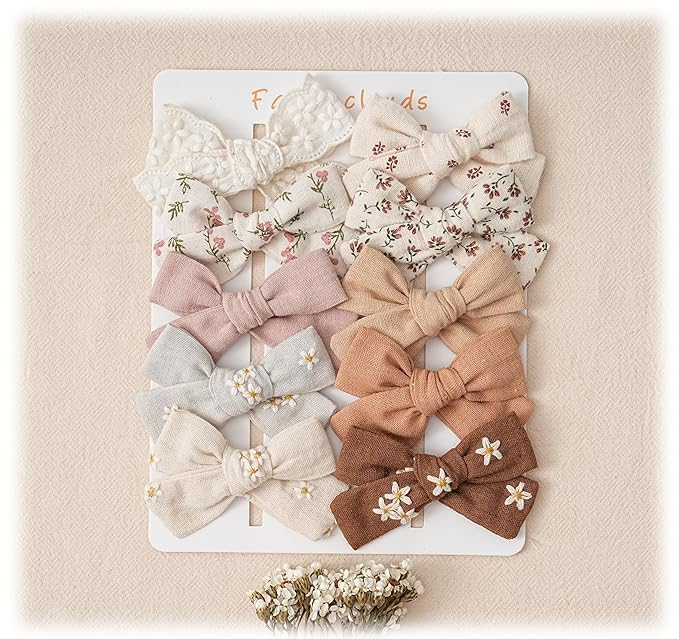 Hair Bows Clips for Girls,10 Pack Handmade Hair Accessories Barrettes Alligator Clips for Baby Toddler Infant School Gifts