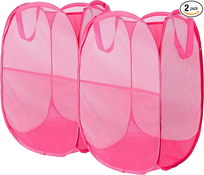 Foldable Mesh Popup Laundry Hamper, Laundry Basket Easy to Open and Fold