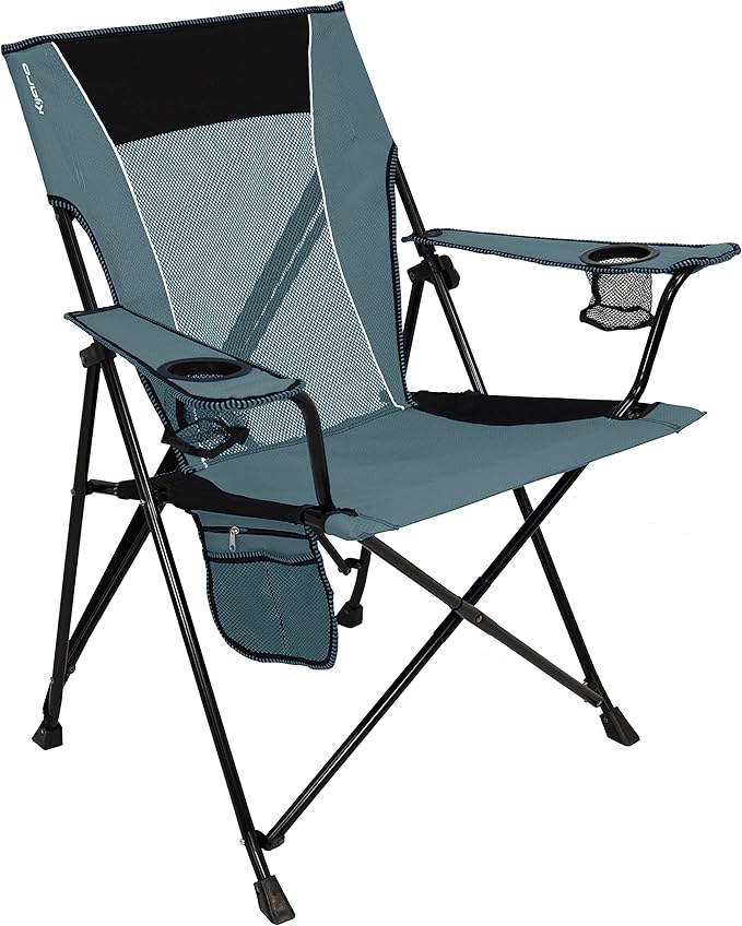 Kijaro Portable Camping Chairs - Enjoy the Outdoors with a Versatile Folding Sports Chair for Outdoor & Lawn - Dual Lock Feature Locks Position – Hallet Peak Gray