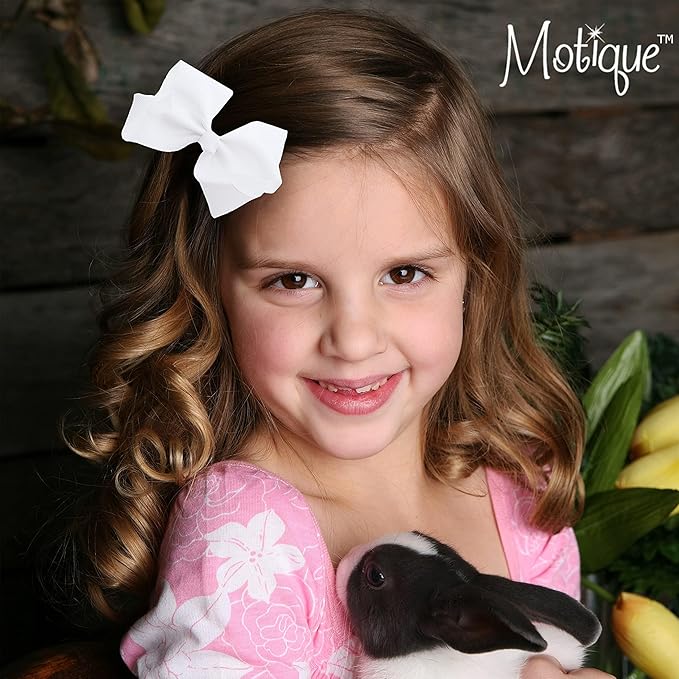 3 Inch Grosgrain Bow for Little Girls- Set of 2 (Burgundy)