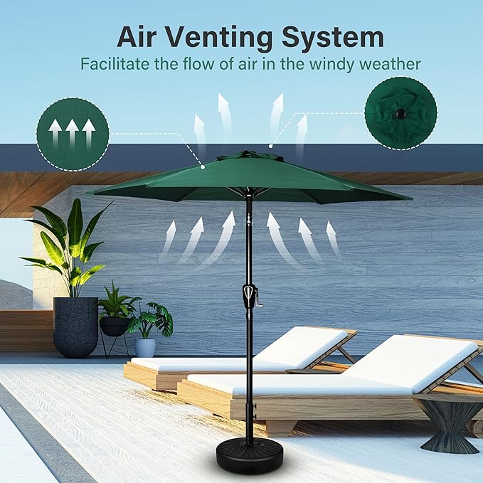 Simple Deluxe 9' Patio Umbrella Outdoor Table Market Yard Umbrella with Push Button Tilt/Crank