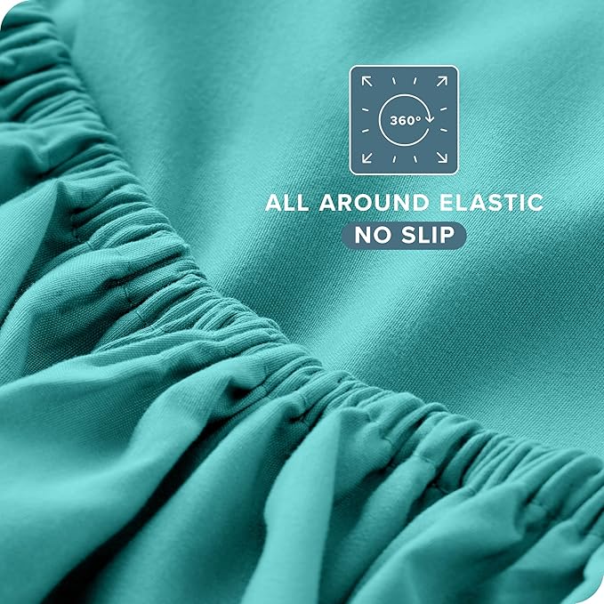 Bare Home Split King Sheet Set - 1800 Ultra-Soft Microfiber Bed Sheets - Double Brushed - Deep Pockets - Easy Fit - 5 Piece Set - Bed Sheets & Pillowcases (Split King, Turquoise)