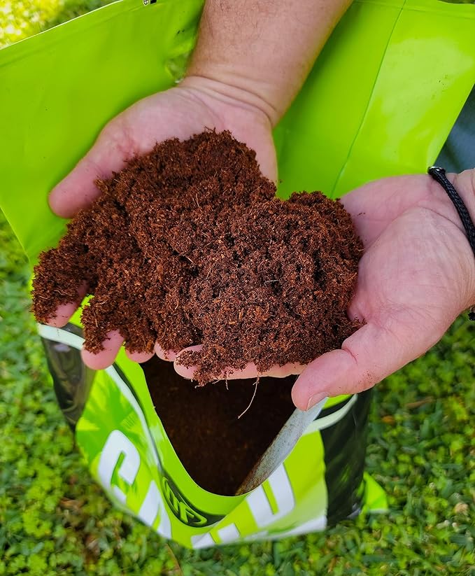 Coco Coir Premium RHP Certified 9 Quarts /10 Liter /2.6 Gallon Pre Buffered with Calcium Washed Organic Coconut Coir Fiber Potting Soil Indoor/Outdoor Plant Garden Flower Vegetable Loose Coco Coir Bag