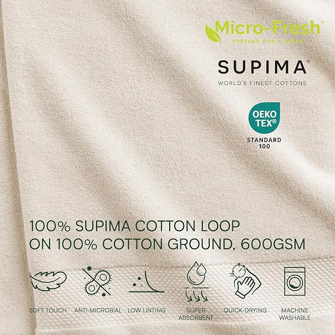Lacoste Heritage 100% Supima Cotton Wash Cloth, Premium Super Soft Bath Towel