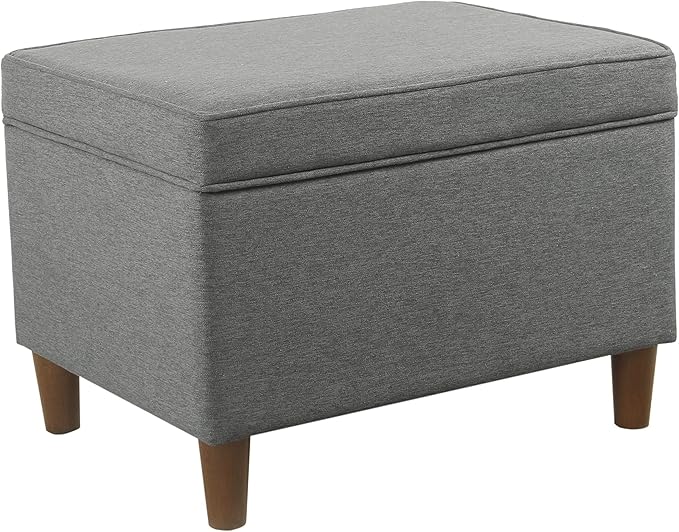 Home Decor | Dinah Collection Modern Storage Ottoman | Ottoman with Storage for Living Room & Bedroom (Grey)