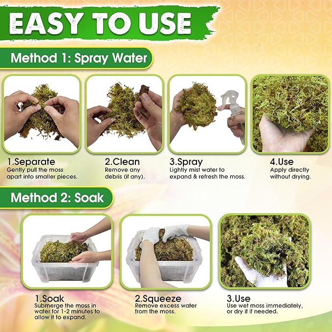 DUSPRO Dried Moss for Potted Plants, Forest Orchid Moss for Potting Mix, Sphagnum Potting Moss for Plants Indoor, Real Moss Soil Cover for Houseplant (2 OZ)