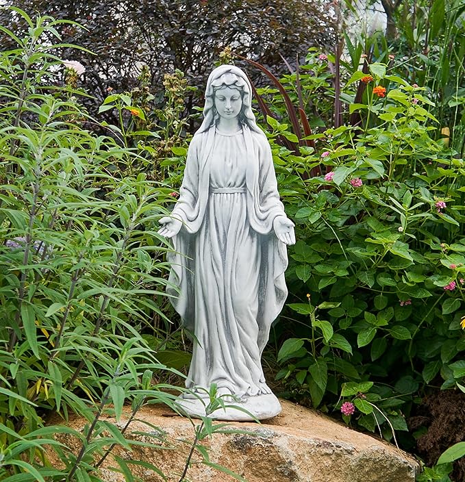TOETOL Virgin Mary 29.9 Inch Outdoor Statue Religious Blessed Mother Garden Decor Statues Catholic Mother Mary Yard Patio Deck Home Entryway Hallway Sculpture