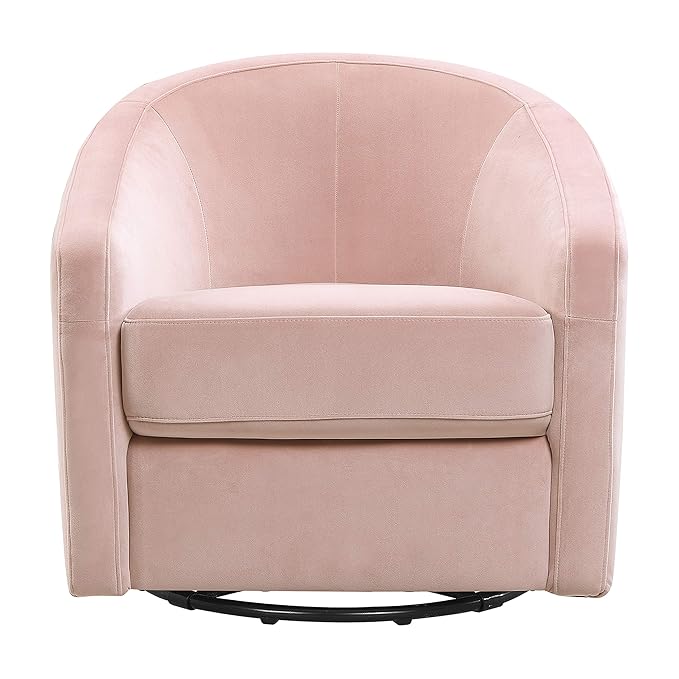 babyletto Madison Swivel Glider in Blush Pink Velvet, Greenguard Gold and CertiPUR-US Certified
