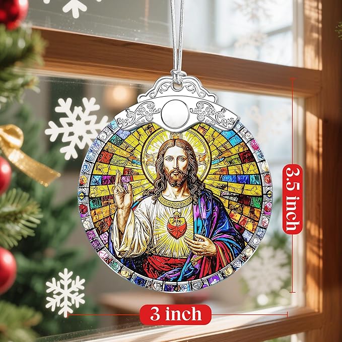 Jesus Christ Ornament, Christmas Ornament, Christmas Decoration, Religious Holiday Decor, Gifts for Christian, Religious Gifts, Gift Exchange, Gift Idea - Pattern B