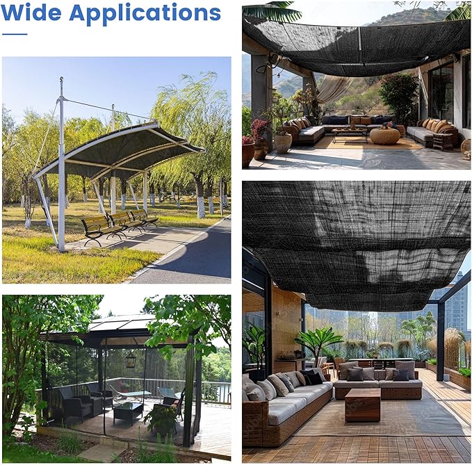 50% Shade Cloth for Garden, Customizing Outdoor Sun Shade Netting with Reinforced Grommets, Pergola Shade Cover Mesh Tarp for Plants Patio Greenhouse Chicken Coop, 5x9 FT, Black