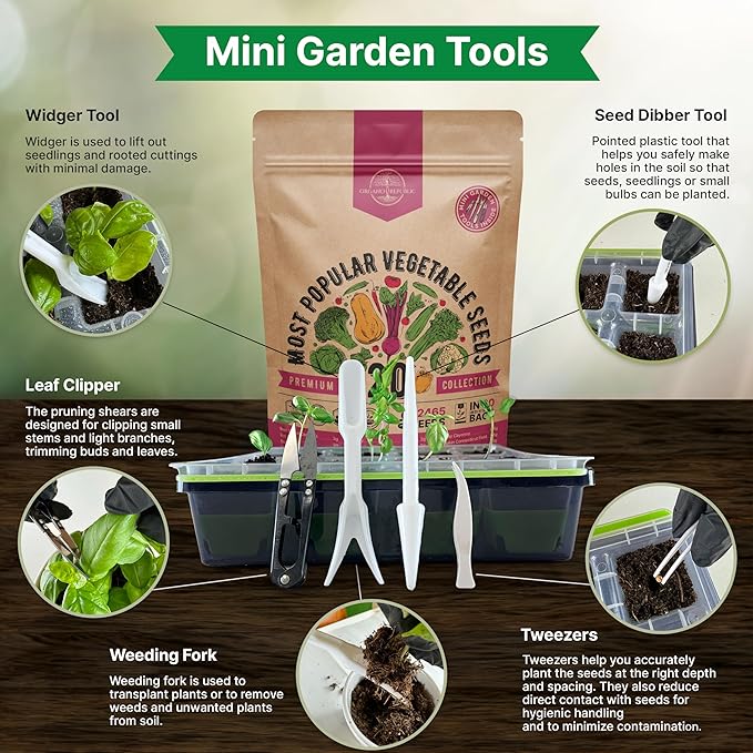 20 Vegetable Seeds Variety Pack - 12,465+ Non-GMO Heirloom Seeds for Planting Vegetables and Fruits in Individual Seed Packets, Home Garden Seed for Hydroponic, Indoor and Outdoors Gardening