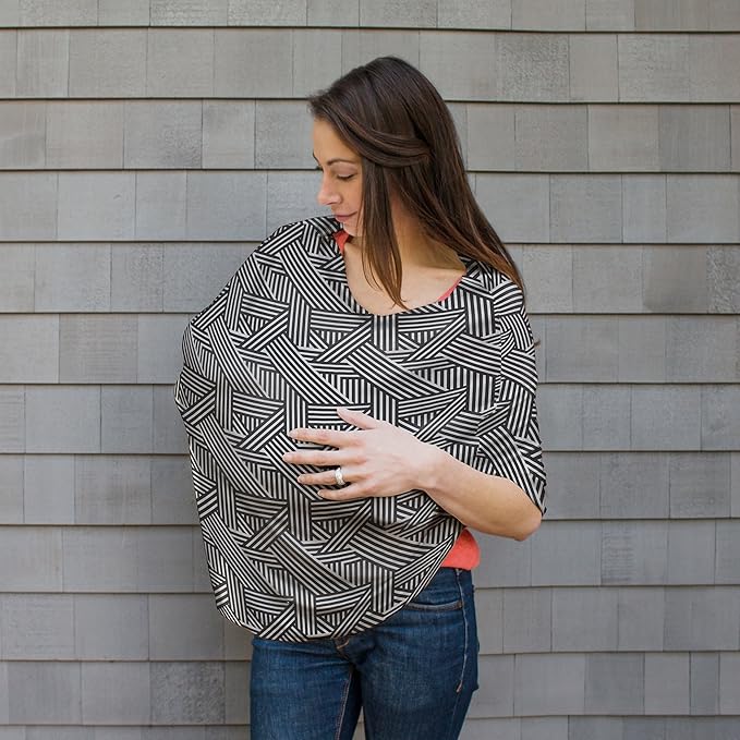 Bebe au Lait 5-in-1 Multi-Use Cover: Nursing Covers for Breastfeeding, Infinity Scarf, Nursing Shawl, Car Seat Cover, Shopping Cart Cover, Carrier Cover, Privacy Nursing Cover - Knightsbridge