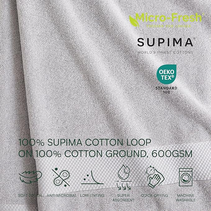 Lacoste Heritage 100% Supima Cotton Wash Cloth, Premium Super Soft Bath Towel